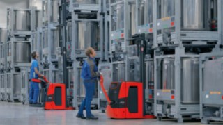 Hochhubwagen von Linde mit Assistenzssystem Linde Load Management