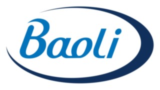 Baoli Gabelstapler Logo in blau, weisser Hintergrund