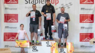 Podiumsplätze eins, zwei und drei biem StaplerCup