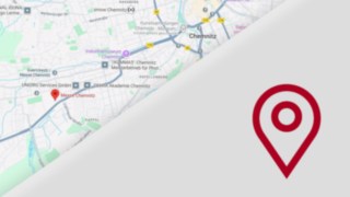 Pin mit Google Maps Karte für Standort von Messe Chemnitz