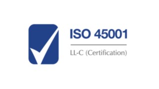 Logo LL-C ISO 45001:2018 blau mit Harken